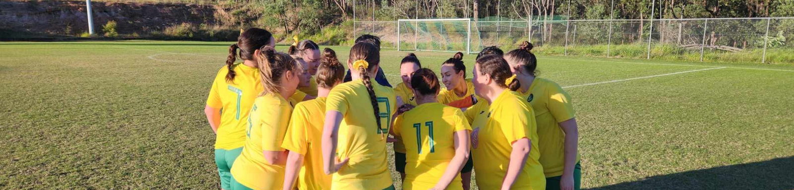 Grassroots ladies team wearing Tekova soccer shin pads australia.